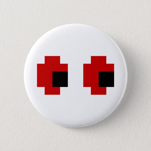 8 Bit Spooky Red Eyes Pinback Button