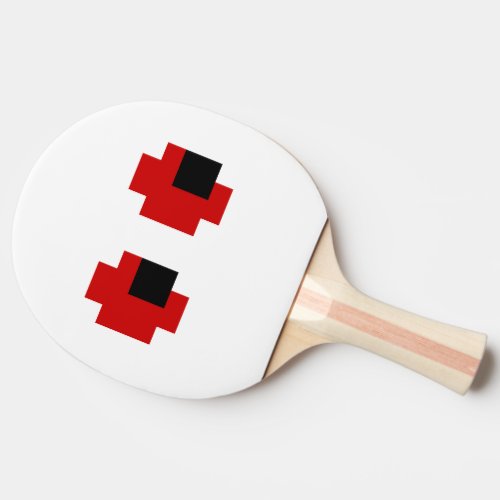 8 Bit Spooky Red Eyes Ping Pong Paddle