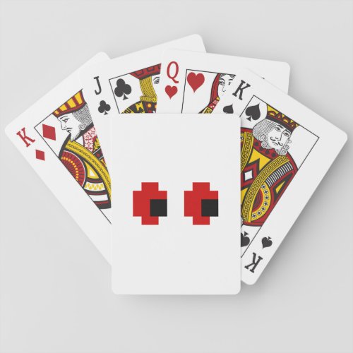 8 Bit Spooky Red Eyes Playing Cards