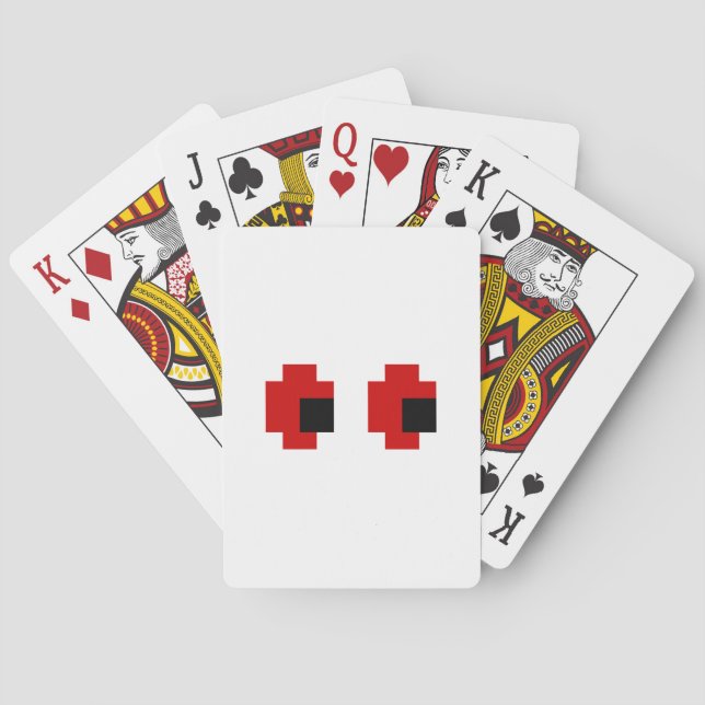 8 Bit Spooky Red Eyes Poker Cards (Back)