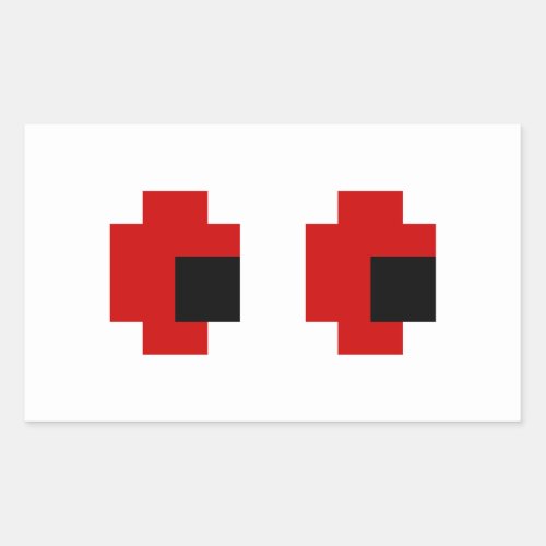 8 Bit Spooky Red Eyes Rectangular Sticker