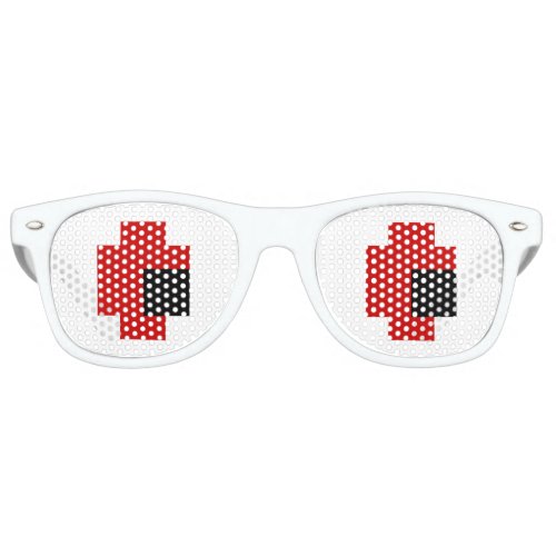 8 Bit Spooky Red Eyes Retro Sunglasses