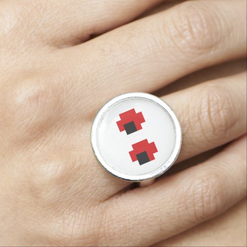 8 Bit Spooky Red Eyes Ring