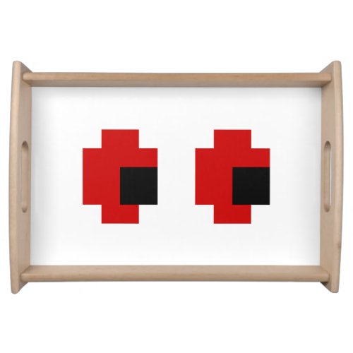 8 Bit Spooky Red Eyes Serving Tray