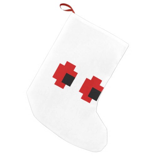 8 Bit Spooky Red Eyes Small Christmas Stocking