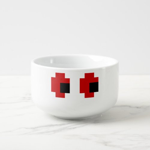 8 Bit Spooky Red Eyes Soup Mug