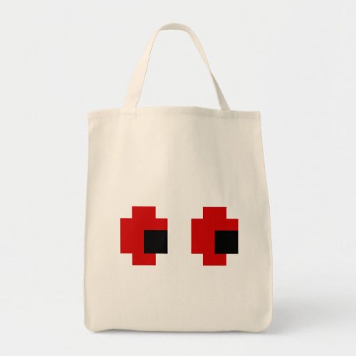 8 Bit Spooky Red Eyes Tote Bag