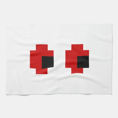 8 Bit Spooky Red Eyes Towel