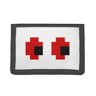 8 Bit Spooky Red Eyes Tri-fold Wallet