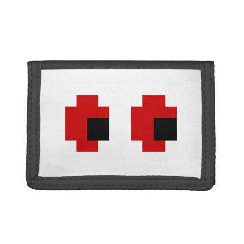 8 Bit Spooky Red Eyes Tri_fold Wallet