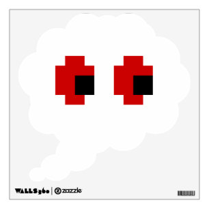 8 Bit Spooky Red Eyes Wall Decal