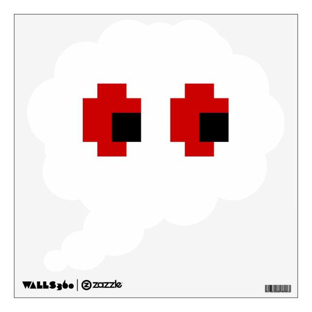 8 Bit Spooky Red Eyes Wall Decal (Front)