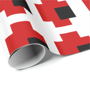 8 Bit Spooky Red Eyes Wrapping Paper