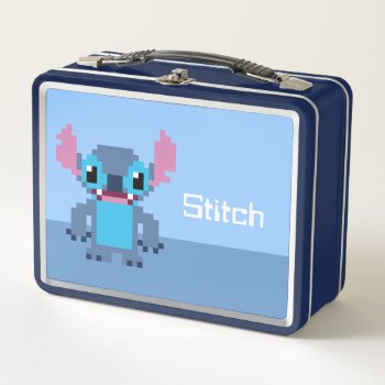 8-bit Stitch Metal Lunch Box by LiloAndStitch at Zazzle