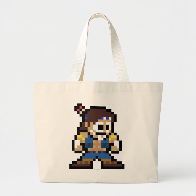 8-Bit T. Hawk Large Tote Bag (Front)