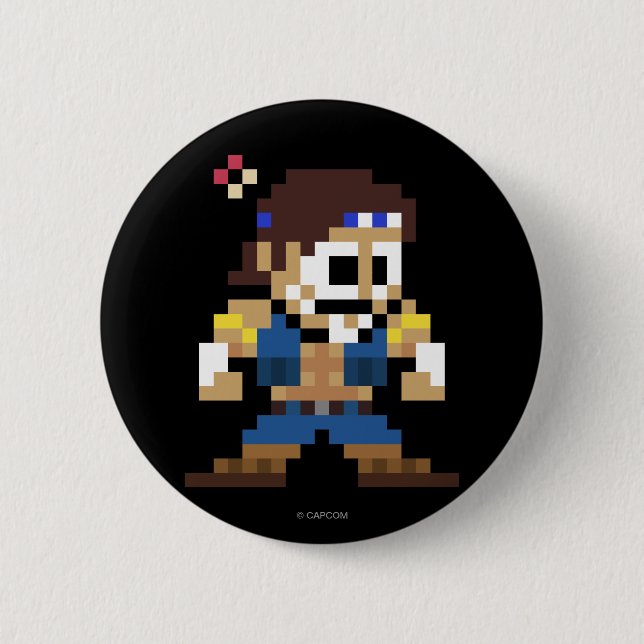 8-Bit T. Hawk Pinback Button (Front)