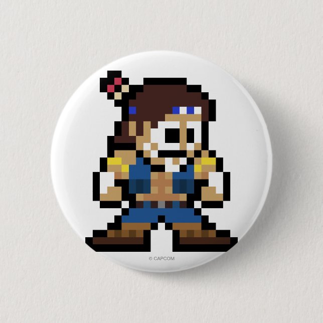 8-Bit T. Hawk Pinback Button (Front)