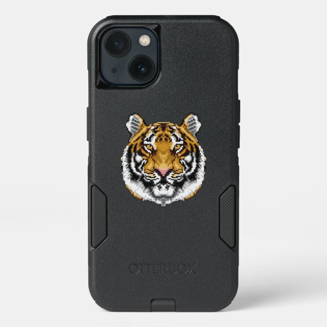 8 Bit Tiger Otterbox iPhone Case (Back)