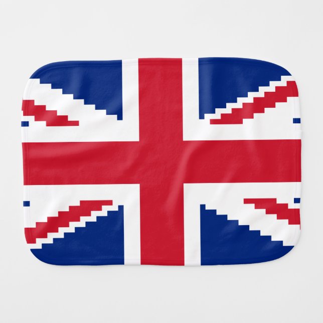 8 Bit Union Pixel Jack Burp Cloth (Front Horizontal)