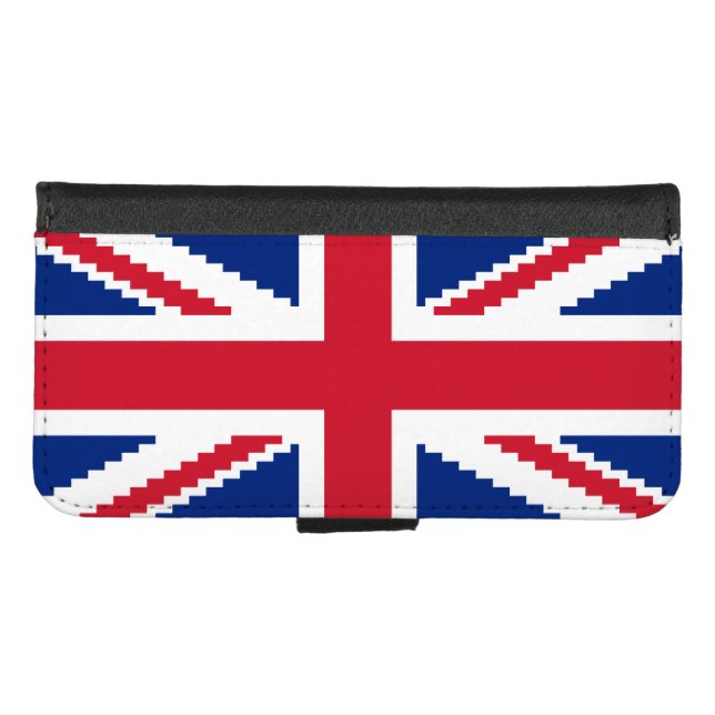 8 Bit Union Pixel Jack iPhone Wallet Case (Front (Horizontal))