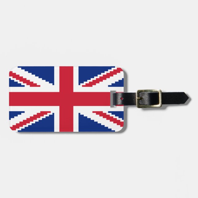 8 Bit Union Pixel Jack Luggage Tag (Front Horizontal)