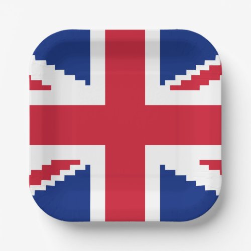 8 Bit Union Pixel Jack Paper Plates