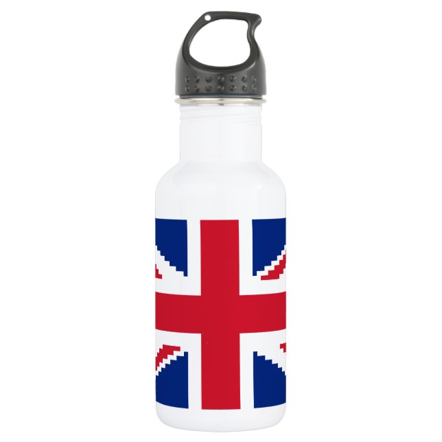 8 Bit Union Pixel Jack Stainless Steel Water Bottle (Front)