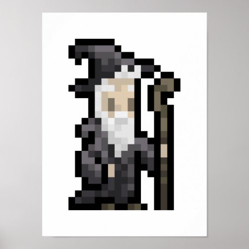 8_bit Wizard Pixel Art Poster