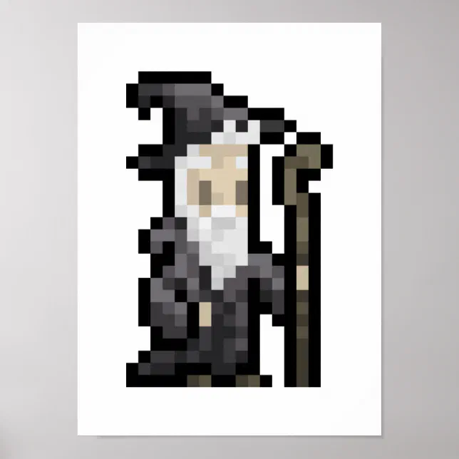 8-bit Wizard Pixel Art Poster | Zazzle