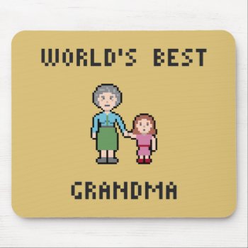 8 Bit World's Best Grandma Mousepad by LVMENES at Zazzle