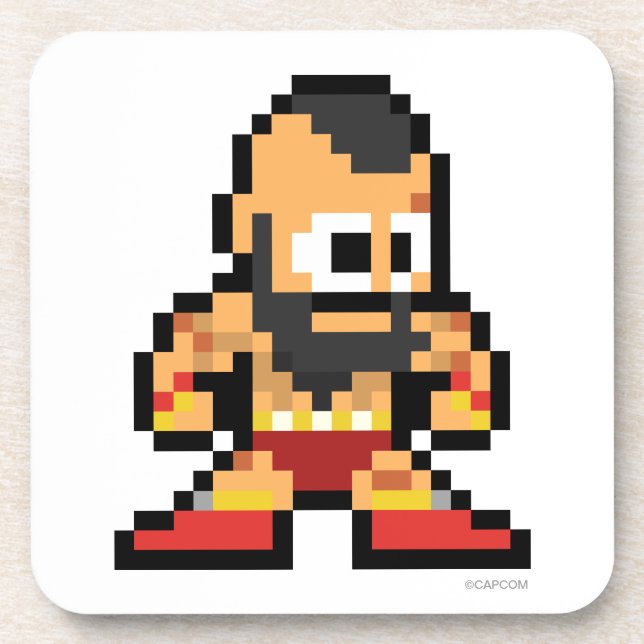 8-Bit Zangief Beverage Coaster (Front)
