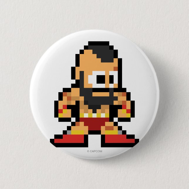 8-Bit Zangief Button (Front)