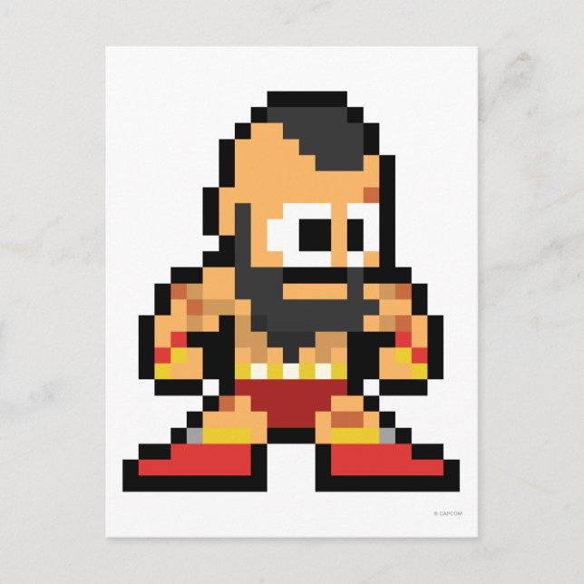 8-Bit Zangief Postcard (Front)