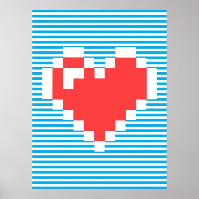 8 Bits Heart Poster (Front)