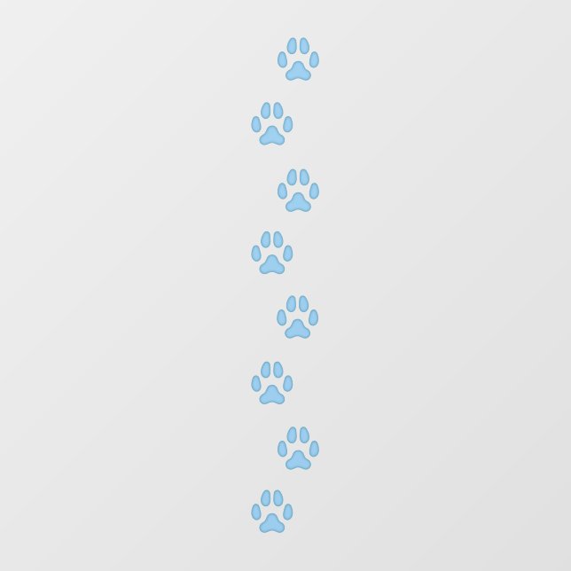 8 Blue Medium Dog Paw Prints Canine Tracks Floor Decals (Front)
