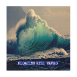 8.Blue ocean waves,ocean lover gifts,vintage ocean Wood Wall Art