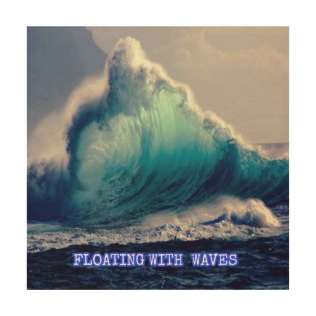 8.Blue ocean waves,ocean lover gifts,vintage ocean Wood Wall Art (Front)