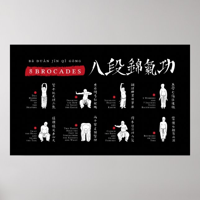 8 Brocades Ba Duan Jin QiGong Poster (Front)