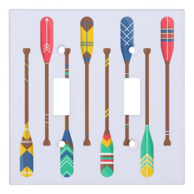 8 Canoe Paddle Double Toggle Light Switch Cover (Front)