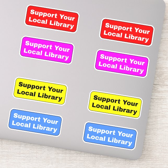 [8 Colorful Stickers] Support Your Local Library Sticker (Detail)