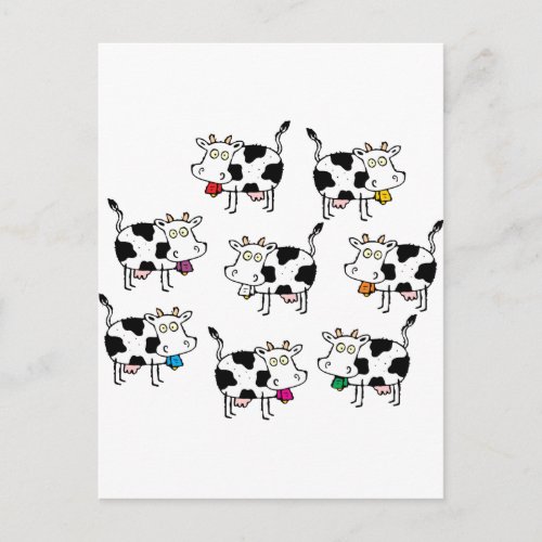 8 Cow Woman Postcard