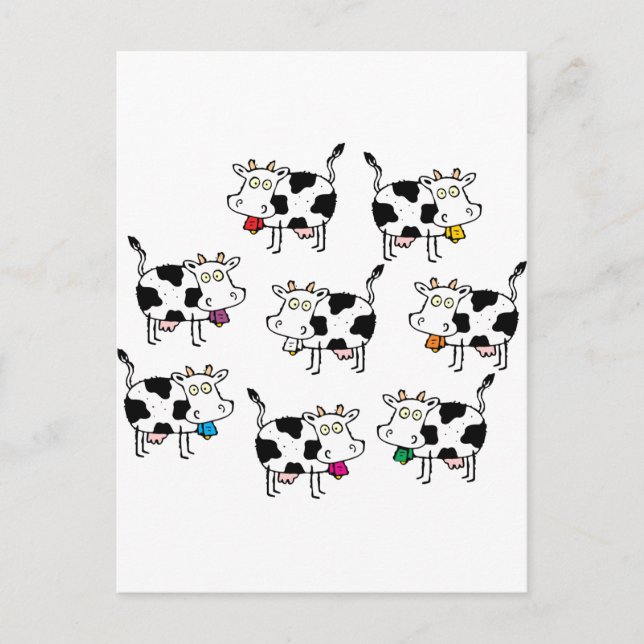 8 Cow Woman Postcard (Front)