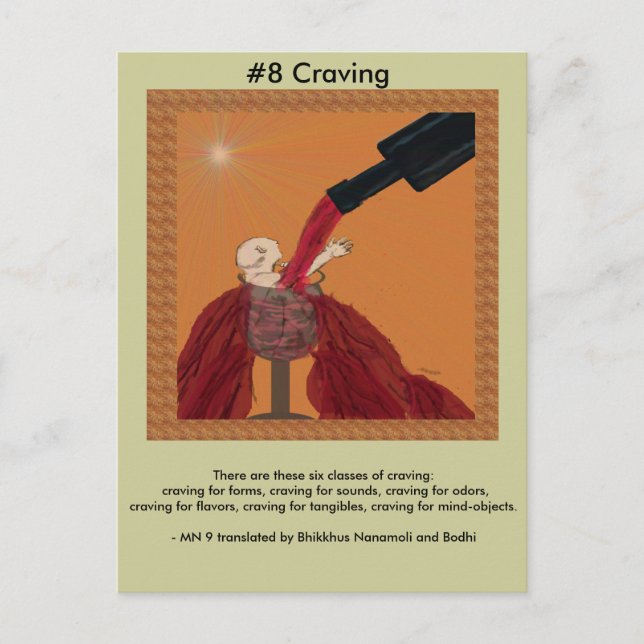 #8 Craving - from Dependent Arising Postcard (Front)
