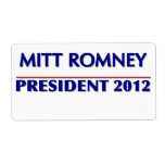 8 Custom Large Labels Per Sheet Mitt Romney at Zazzle