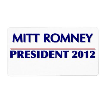 8 Custom Large Labels Per Sheet Mitt Romney by YourWish at Zazzle