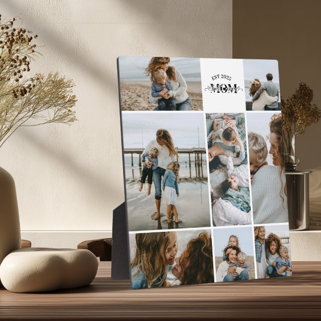 8 Custom Photo Collage Best Mom Ever  Plaque (Creator Uploaded)