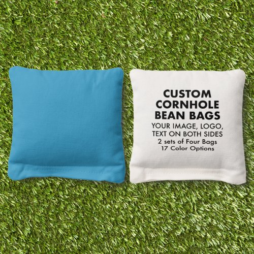 8 Custom TURQUOISE Cornhole Bean Bags _ 17 Colors