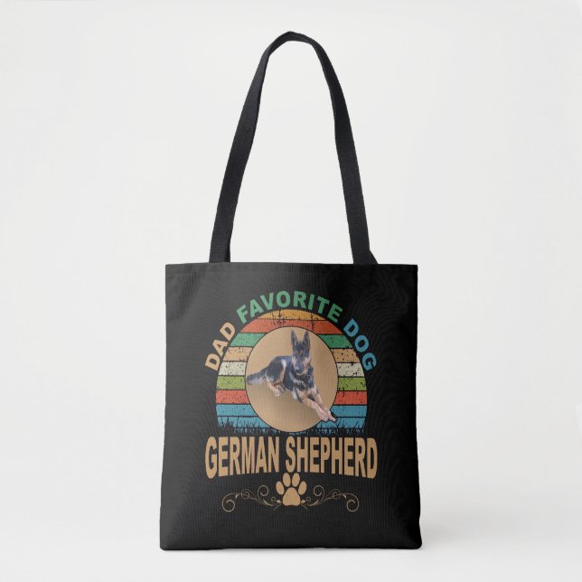 8 Dad Favorite Dog German Shepherd Tote Bag (Front)