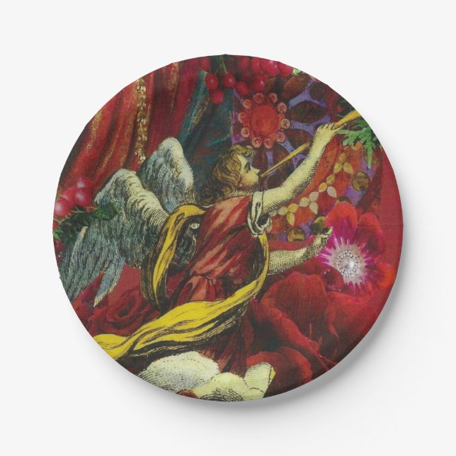 8 Dessert or Salad Paper Plates Christmas theme  (Front)