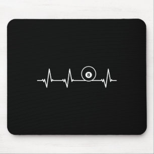 8 Eight Ball Heartbeat Shirt Funny Billiard Gift Mouse Pad